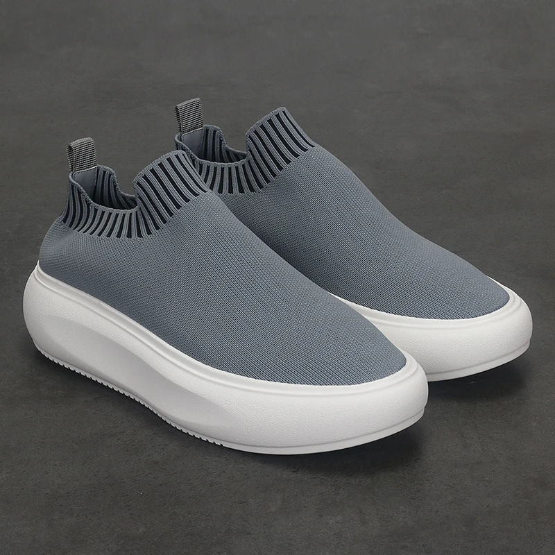 

New Men's Shoes Korean Version Fashion Thick Bottom Increase Simple Lightweight Mesh Shoes Trendy Low-cut Men's Trendy Shoes