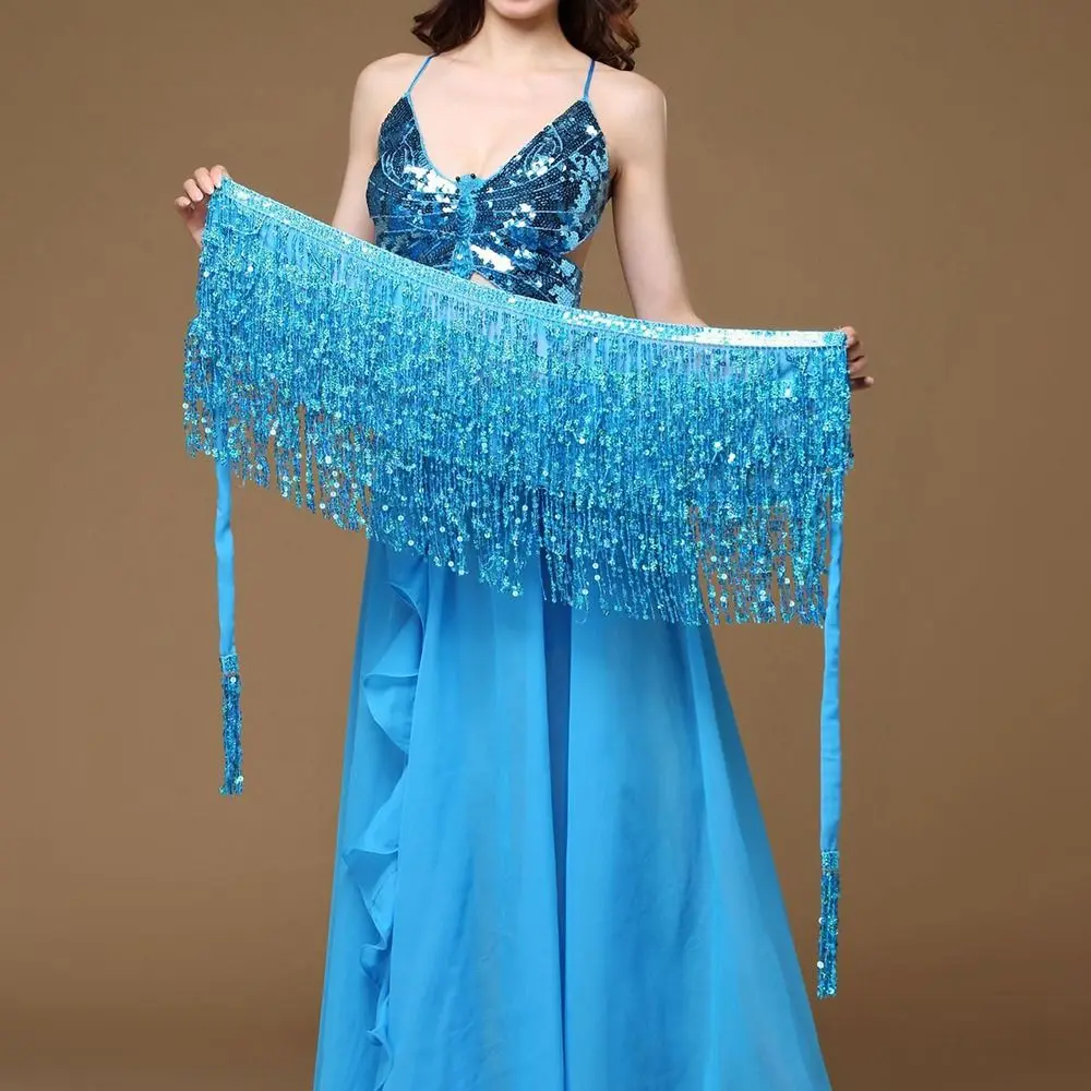 インドダンスタッセルシフォンスパンコール女の子のためのベリーダンス衣装ベリーダンススカーフベリーダンスアクセサリーベリーダンスベルト