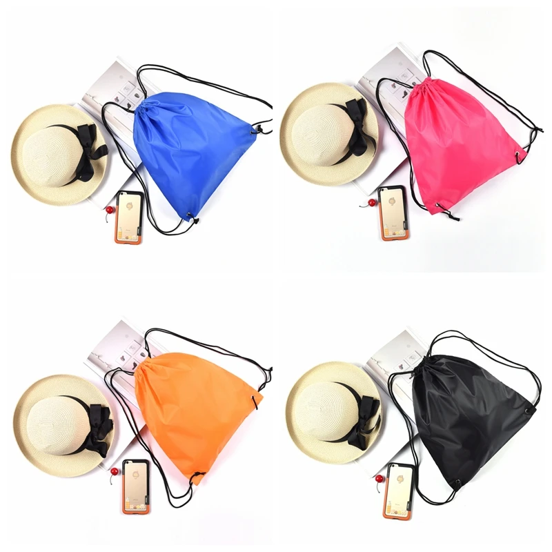 

Woven Drawstring Travel Storage Bag Waterproof Large Capacity Lightweight Portable Backpack Handbag