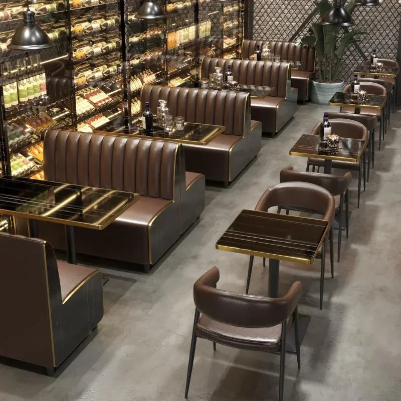 Restaurant Leather Booth Seating Chairs Modern Restaurant Cafe Furniture Chair Sofa Set Furniture Restaurant Lounge Furniture