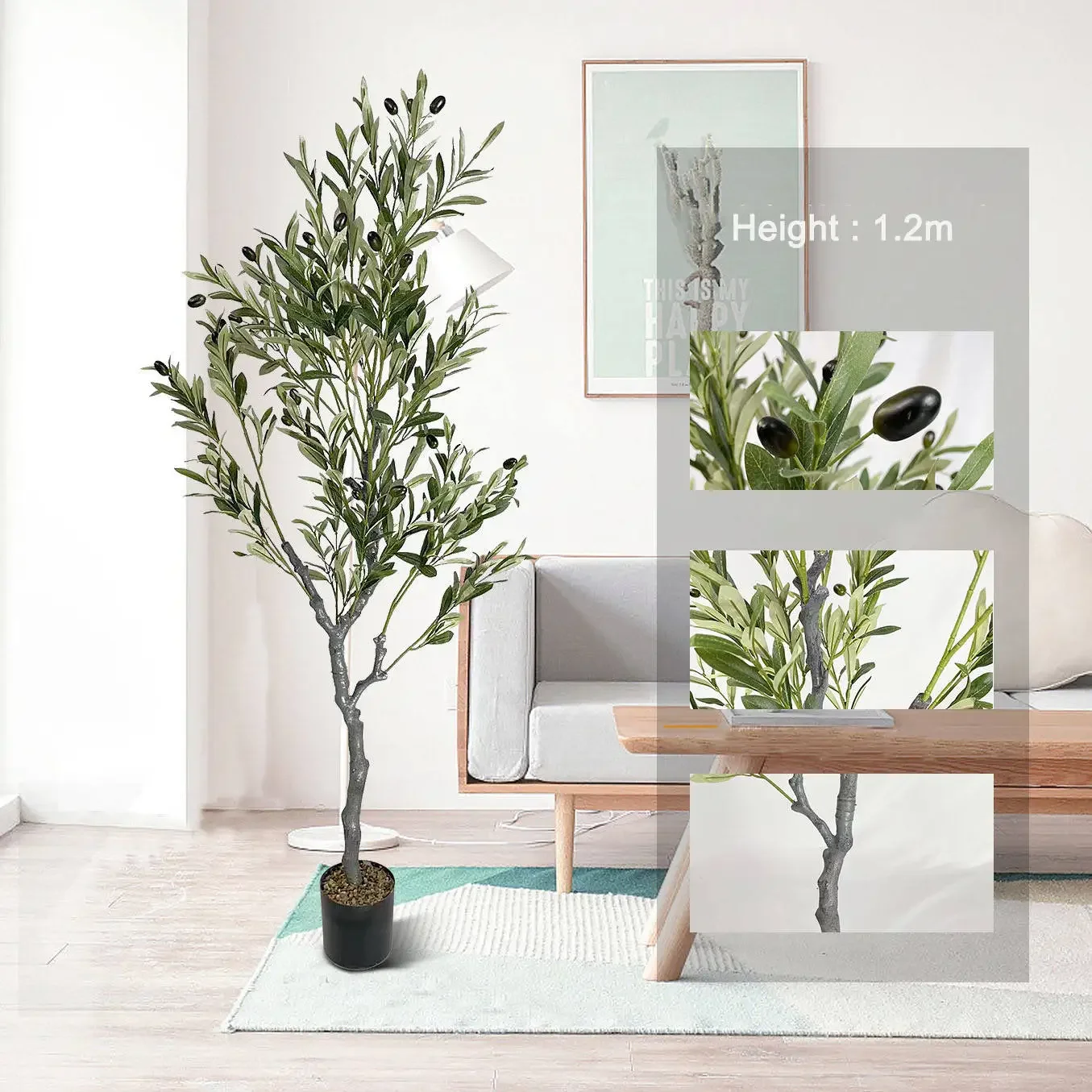 Greening landscape indoor and outdoor artificial fruit Artificial olive tree potted plant for Home Office Living Room Decor