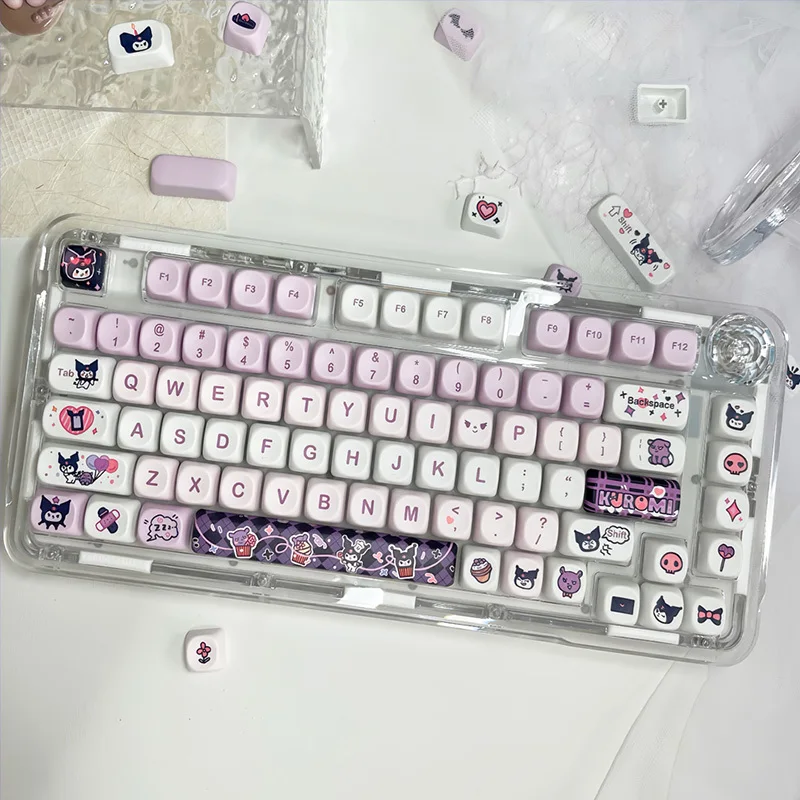 Hellokitty Kuromi My Melody Keycaps Moa 95keycaps 114keycaps مخصصة التسامي الكرتون الملحقات للوحة المفاتيح الميكانيكية