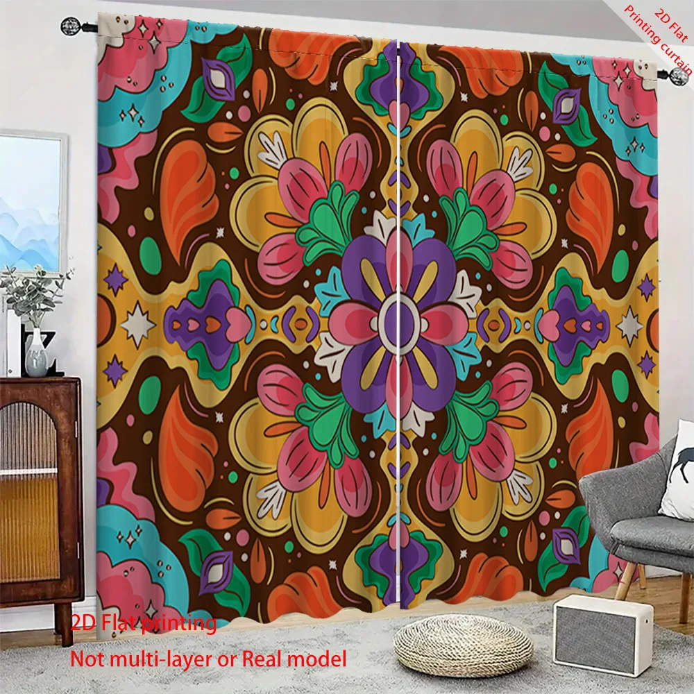 

Vintage floral printed curtains, home decor blackout curtains, used for dormitories, offices, bedrooms, and living rooms