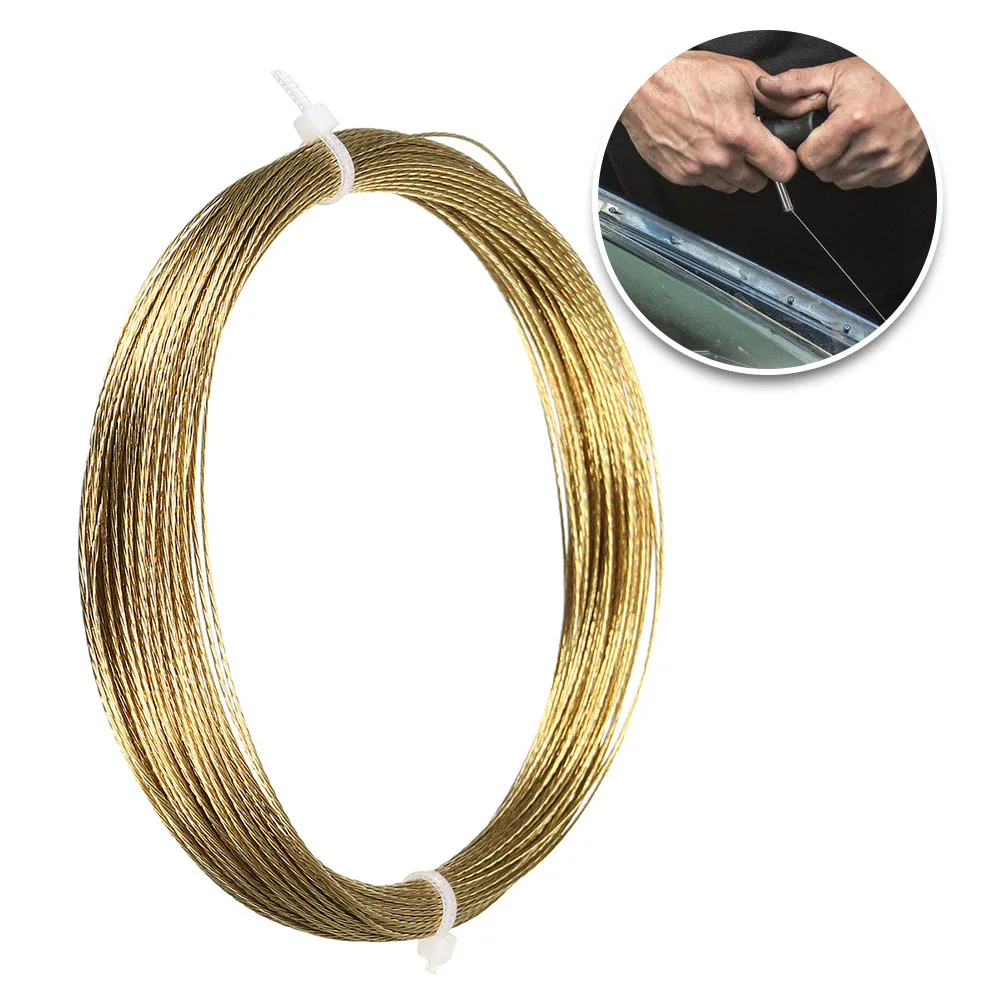 

1pc Car 22m Windshield Cutting Braiding Line Gold Steel Windscreen Glass Cutting Cut Out Braided Removal Wire Car Accessories