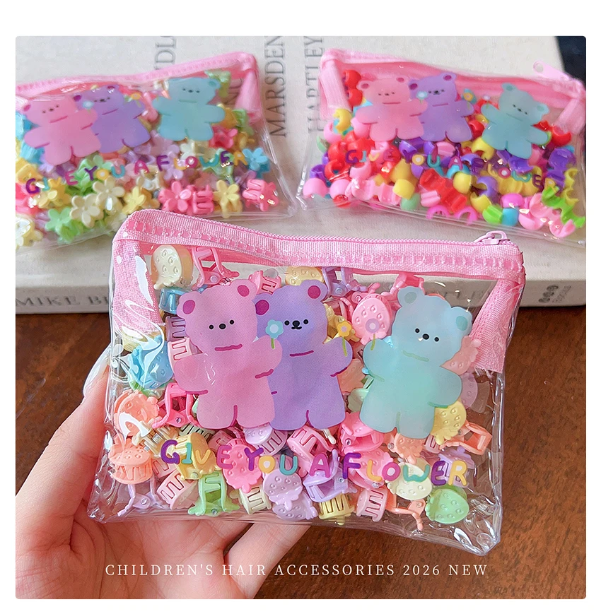 50/100 Stück/Packung Neue Bonbonfarbene Mini-Blumen-Erdbeer-Haarspangen für Mädchen, Kinder, Kleinkinder, Frauen, modische, schmerzfreie Haaraccessoires – Detail 6