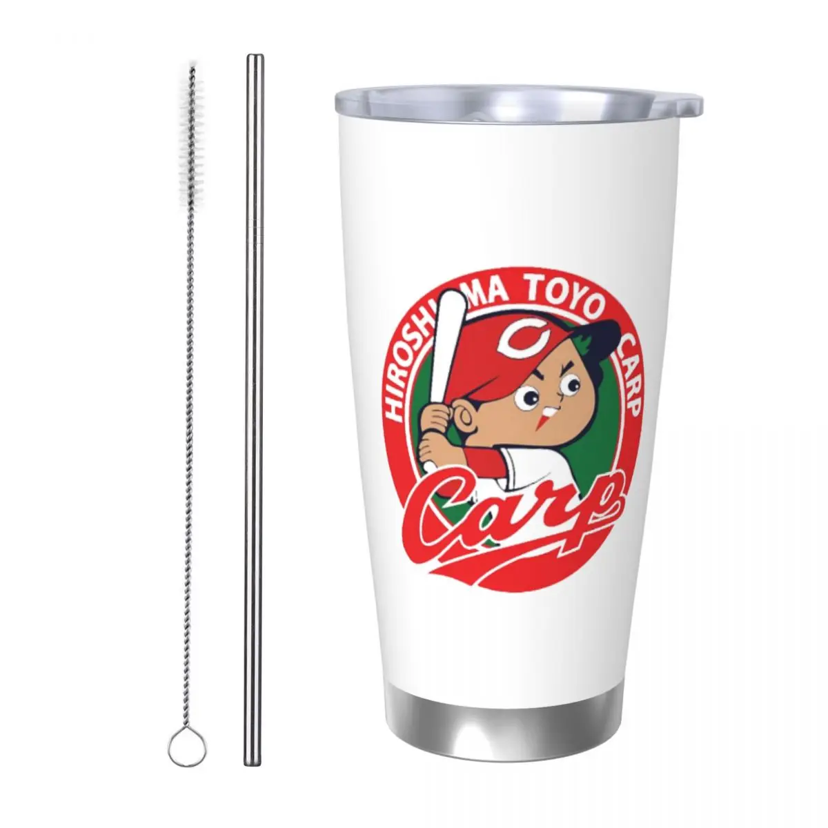 

Hiroshima Toyo Carp Stainless Steel Tumbler Vacuum Insulated Mug Thermal Cold Cups Straws With Lid 20oz