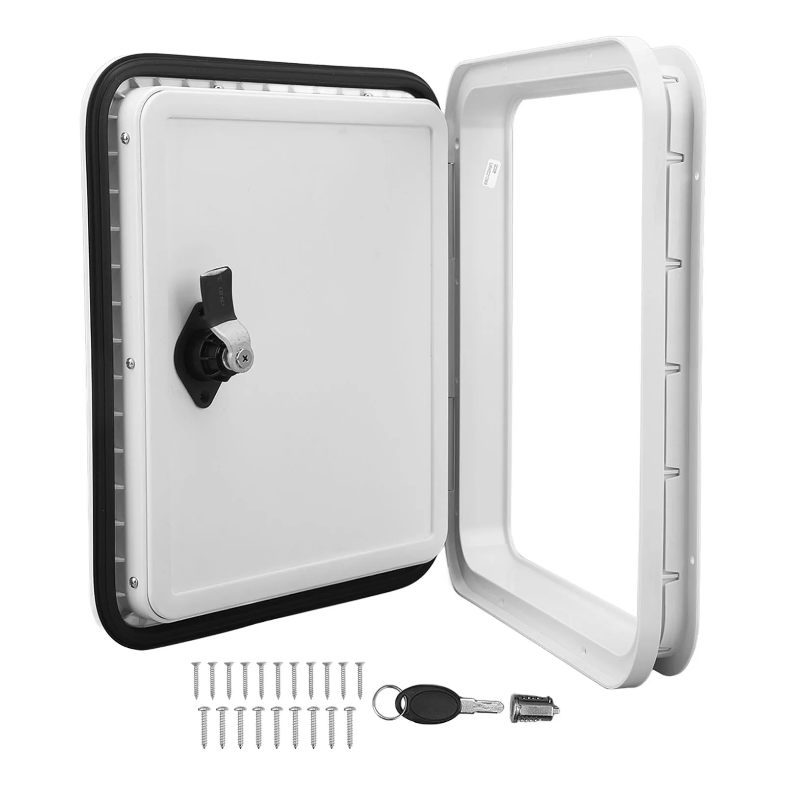 Baggage Door Hatch Rounded Dual Security Lock 180 Degree Opened Good Sealing Rust Proof Boat Deck Hatch 297x350mm for Trailers