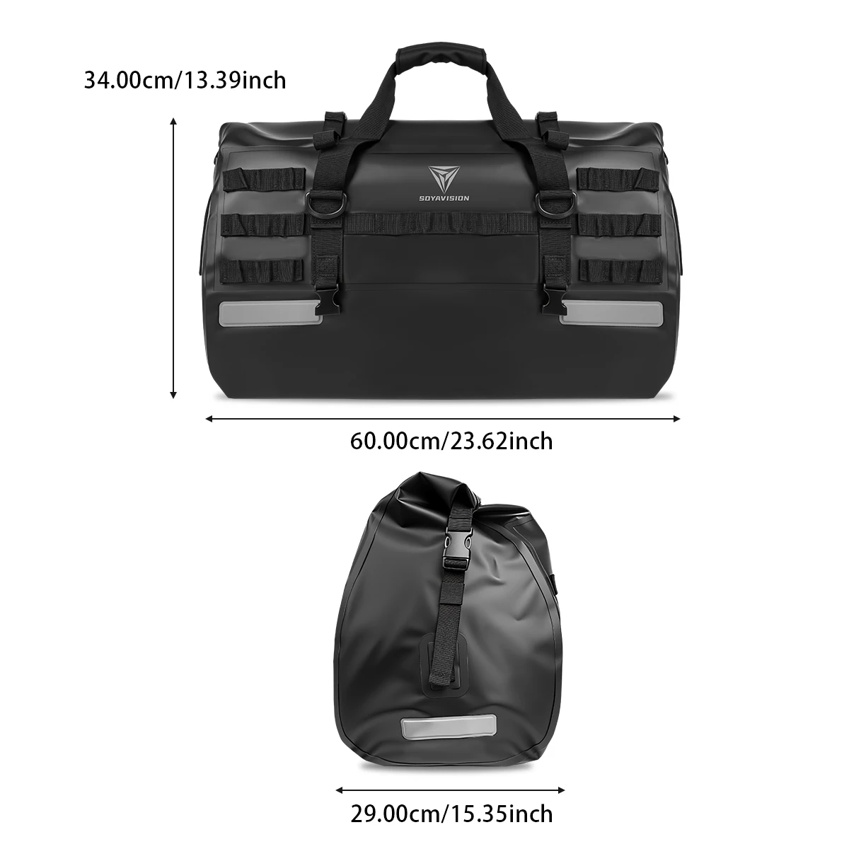 Universal Motorcycle Back Seat Bag 35L/50L/120L Waterproof Motorcycle Tail Bag Motorbike Travel Riding Dry Luggage Roll Pack Bag