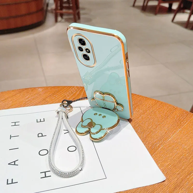 الماس حزام الحبل مرآة أرنب حامل هاتف حافظة لهاتف هواوي الشرف 9X برو 60 70 80 90 100 200 300 برو الترا Y9s