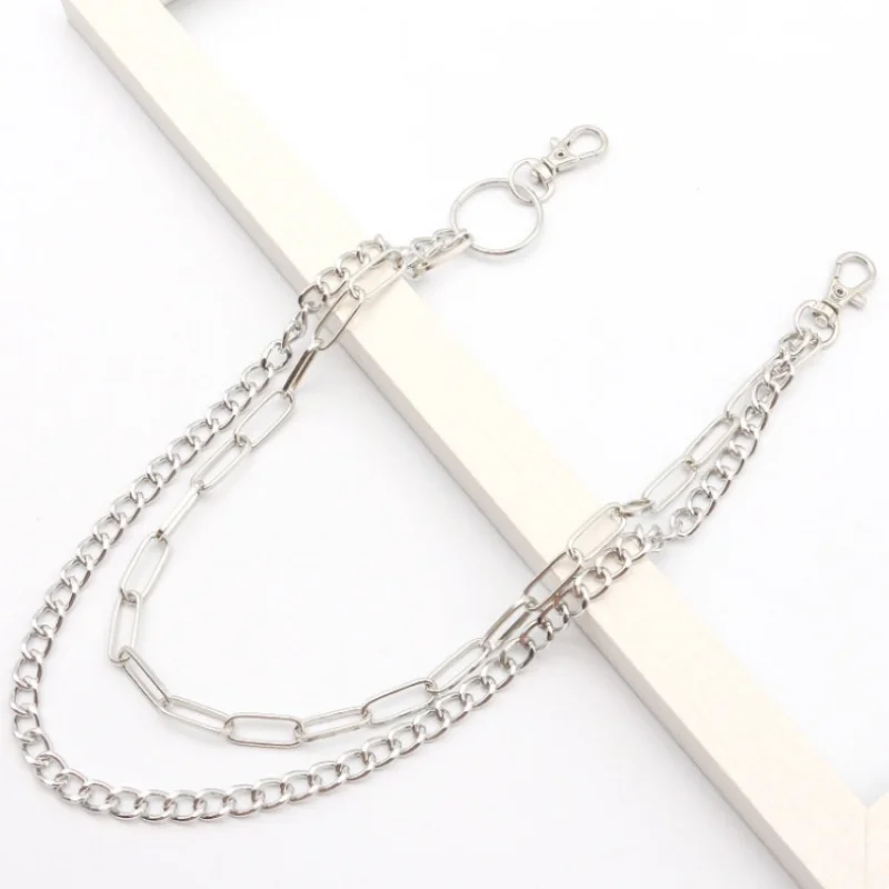 European American Punk Retro Metal Ring Double Layer Chain Pants Chain Fashionable Unisex Hip Hop Waist Chain