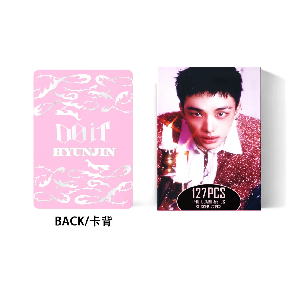 127 pçs novo straykids do it kpop estrela hwang hyun jin álbum sk pequeno cartão adesivos fotos cartões postais lomo cartões presentes do feriado