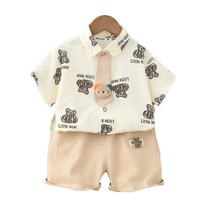 New Summer Baby Clothes Suit Children Boys Casual Shirt Shorts 2Pcs/Sets Toddler Clothing Infant Sports Costume Kids Tracksuits