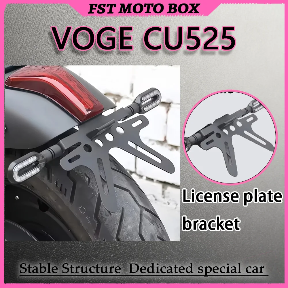 FOR LED Turn Signal And Stainless License Plate Holder for Voge CU525 Bobber Plug Play Rear Bulk Reduction Kit Complete Build