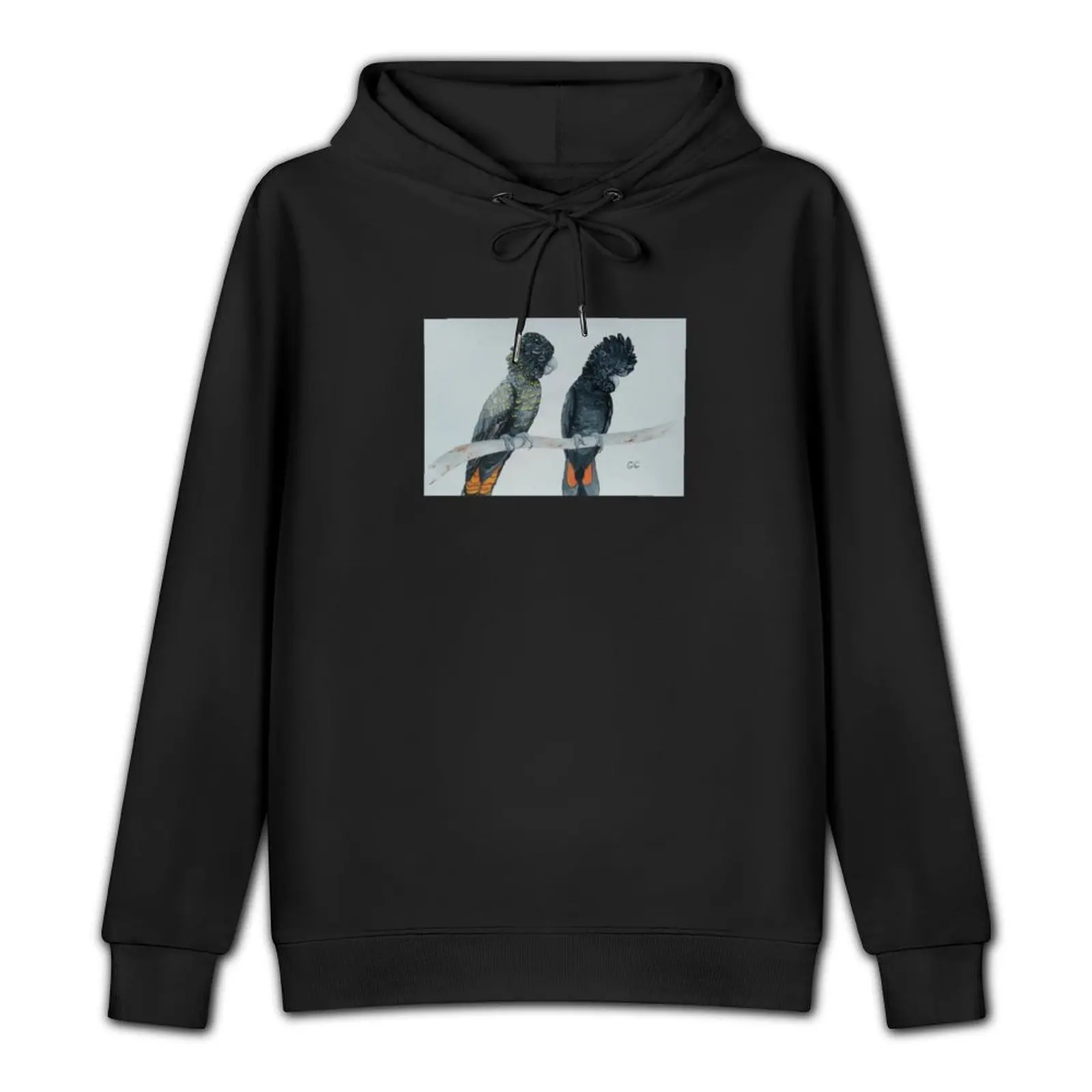 Australian Black Cockatoos original painting Pullover Hoodie japanese style korean autumn clothes tracksuit