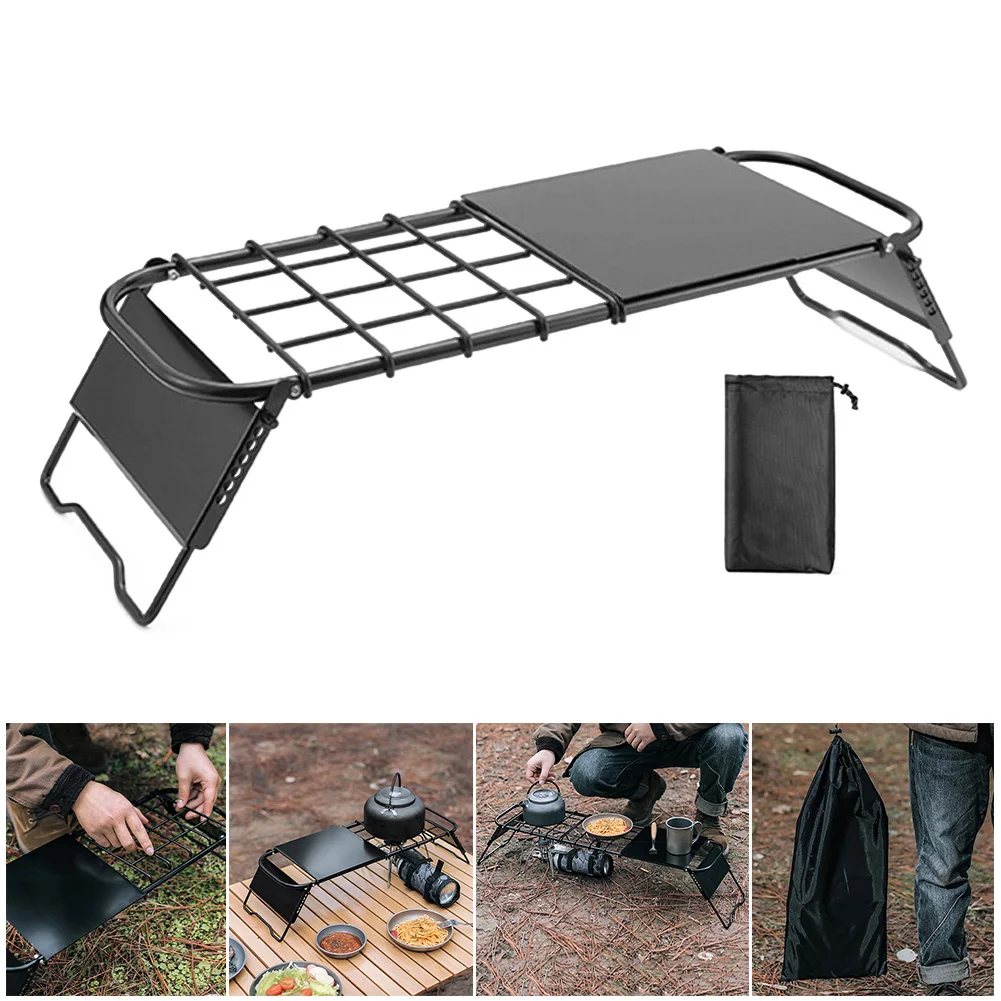 

Retractable Grid Table Portable Mini Stove Rack Bracket Adjustable Height Camping Table Outdoor Accessories for Camping Fishing