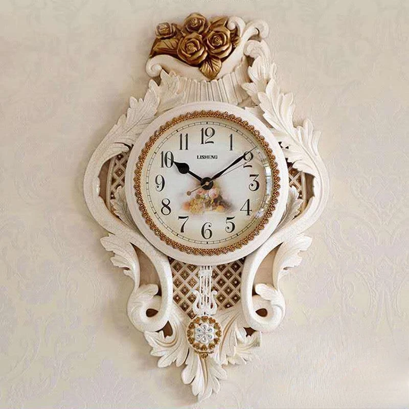 Lisheng Clock Living Room Wall Clock Fashion Creative Idyllic European Simple Clock Mute Antique Personality Big Face Clock