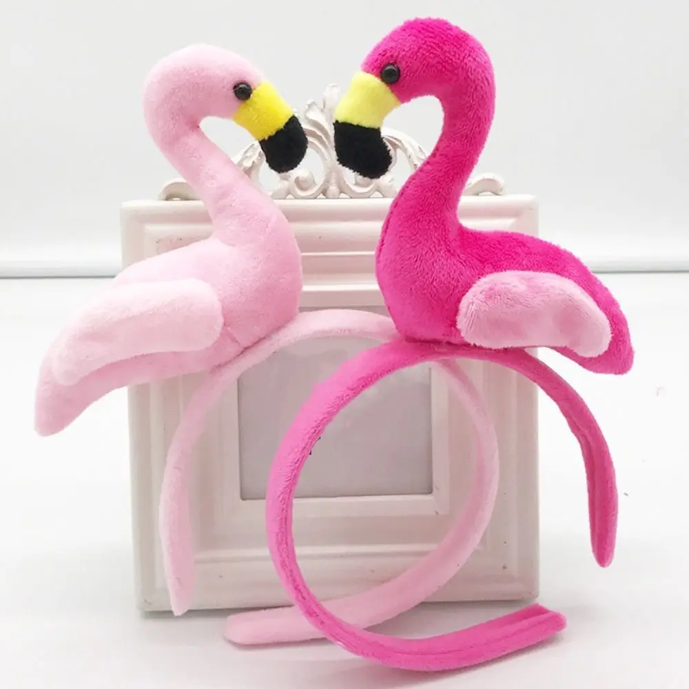 

Lovely Animal Flamingo Headband Korean Style Wash Face Animal Hair Hoop Hair Accessories Headpiece Plush Hair Hoop Outdoor