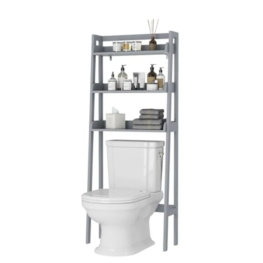 

Органайзер для ванной над унитазом, 3-ярусная полка для хранения над унитазом, серый цвет