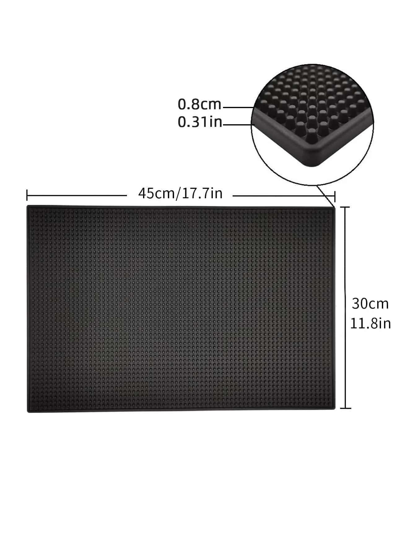Bar Mat, Rubber Dish Drying Mat, Non Slip Cocktail Spill Mat for Bartending, Coffee Bar Mat Accessories for Kitchen