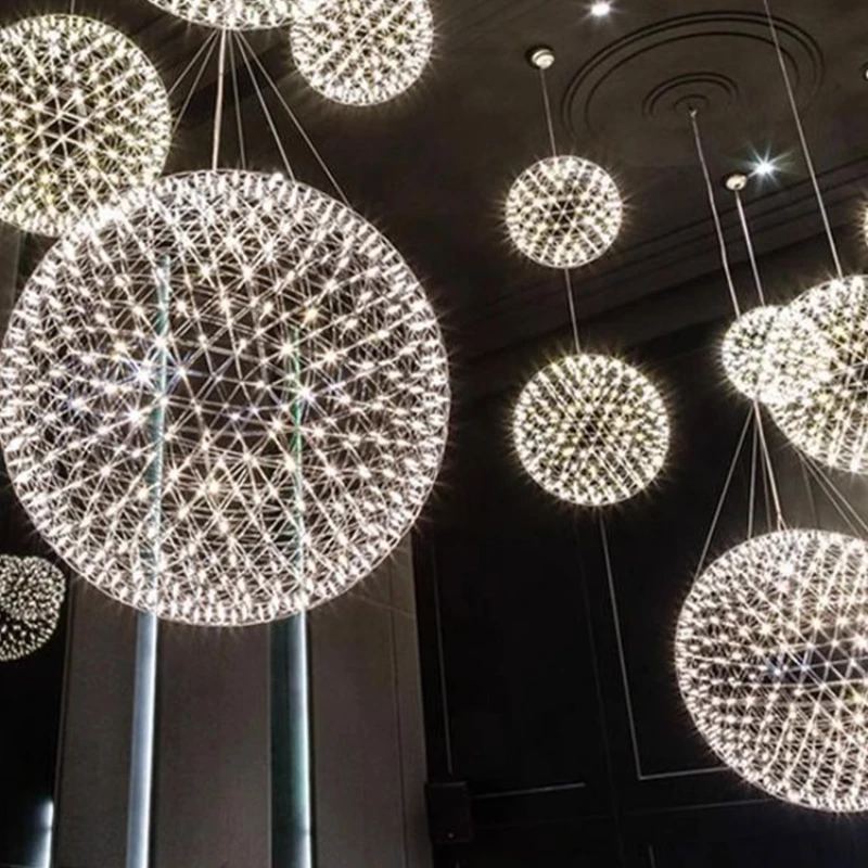 

Dutch spark ball lamp villa empty living room lamp duplex loft stairs dining room chandelier