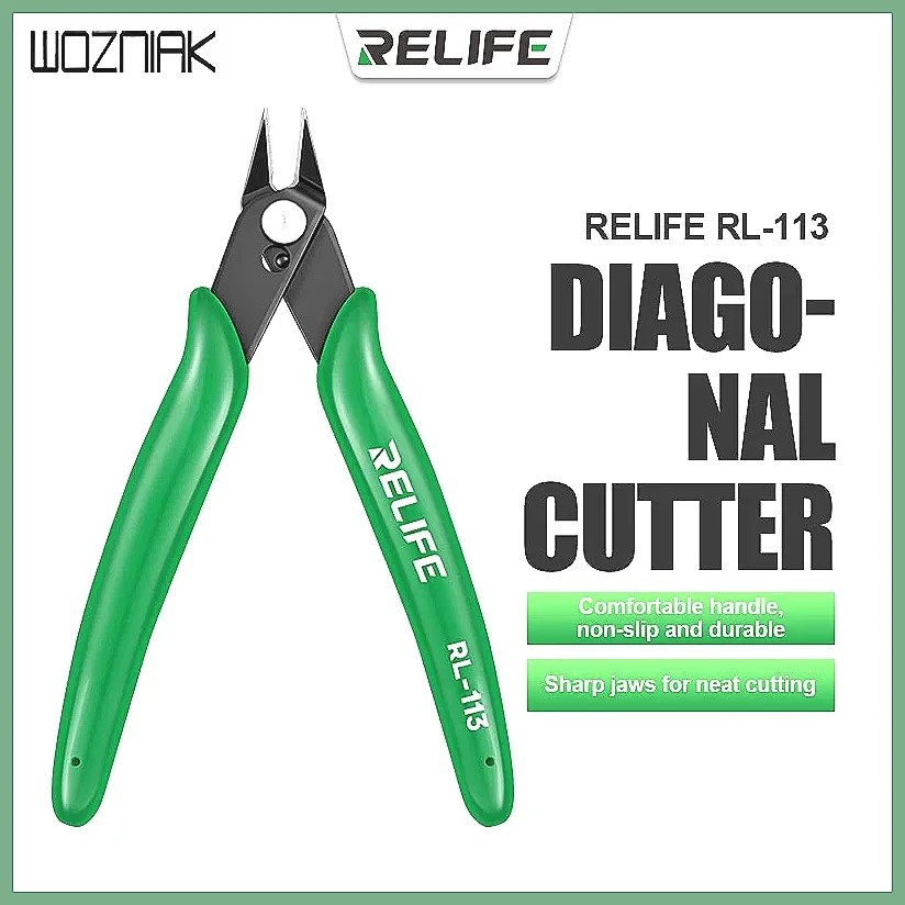 RELIFE RL-113 Diagonal Cutting Pliers, Sharp Jaws for Phone & Cable Repair, Portable Wire Cutter Tool