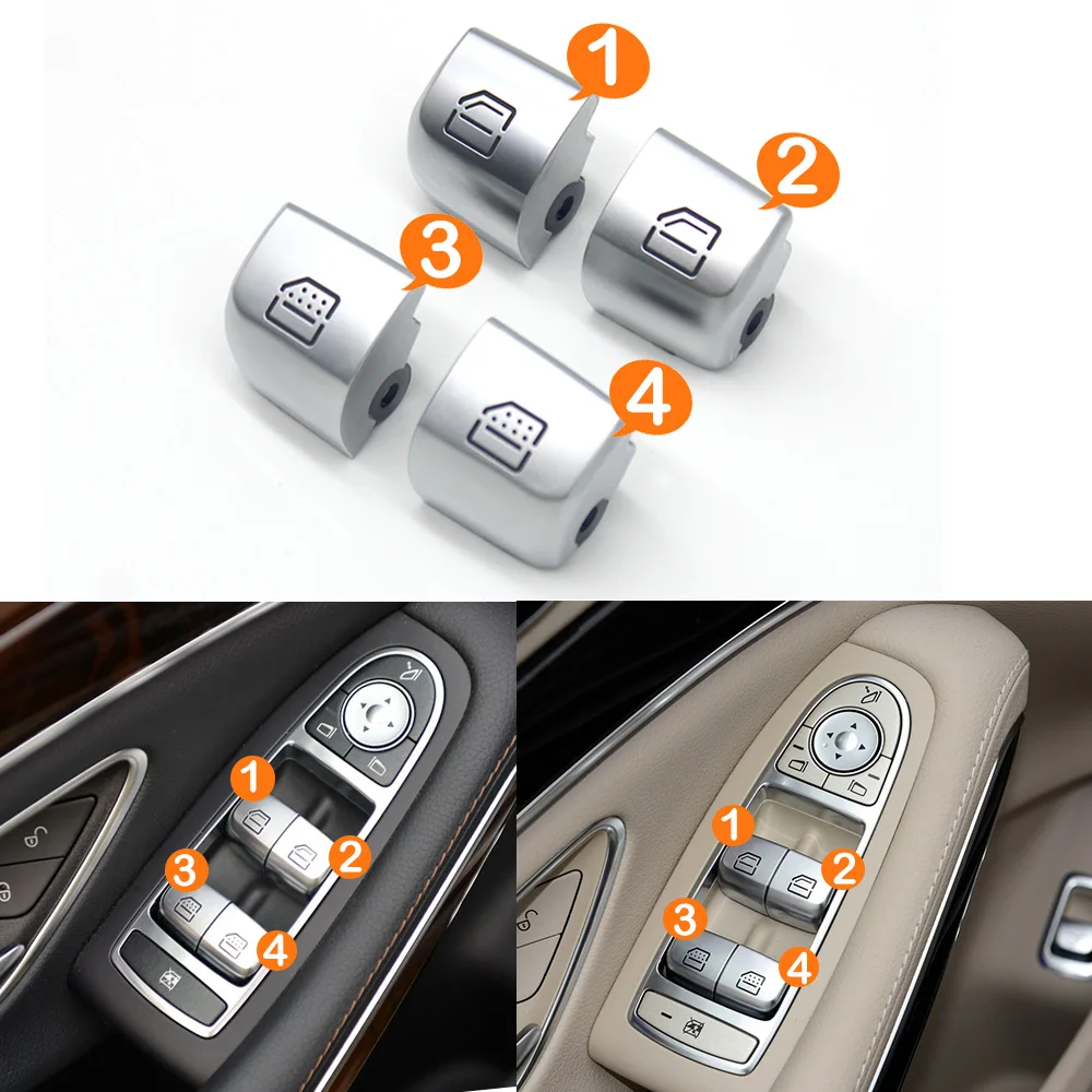 Interior Car Window Lifter Switch Button Cover Cap Replacement For Mercedes Benz S E Class W222 W213 S320 S400 S450 S500