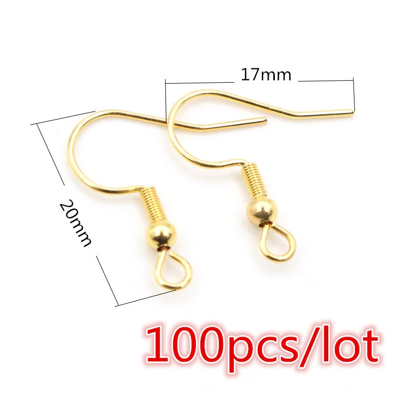 30-100 Stück Edelstahl DIY Ohrringe Haken Verschluss Ergebnisse Handgemachter Schmuck Herstellung Zubehör Ohrdraht Zubehör Stahl Gold