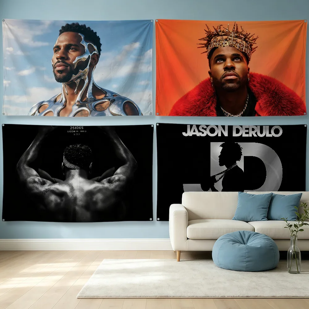 Singer J-Jason Derulo Flag Polyester Banner Flags For Party Club Outdoor Interior Wall Paper Decoration Banner