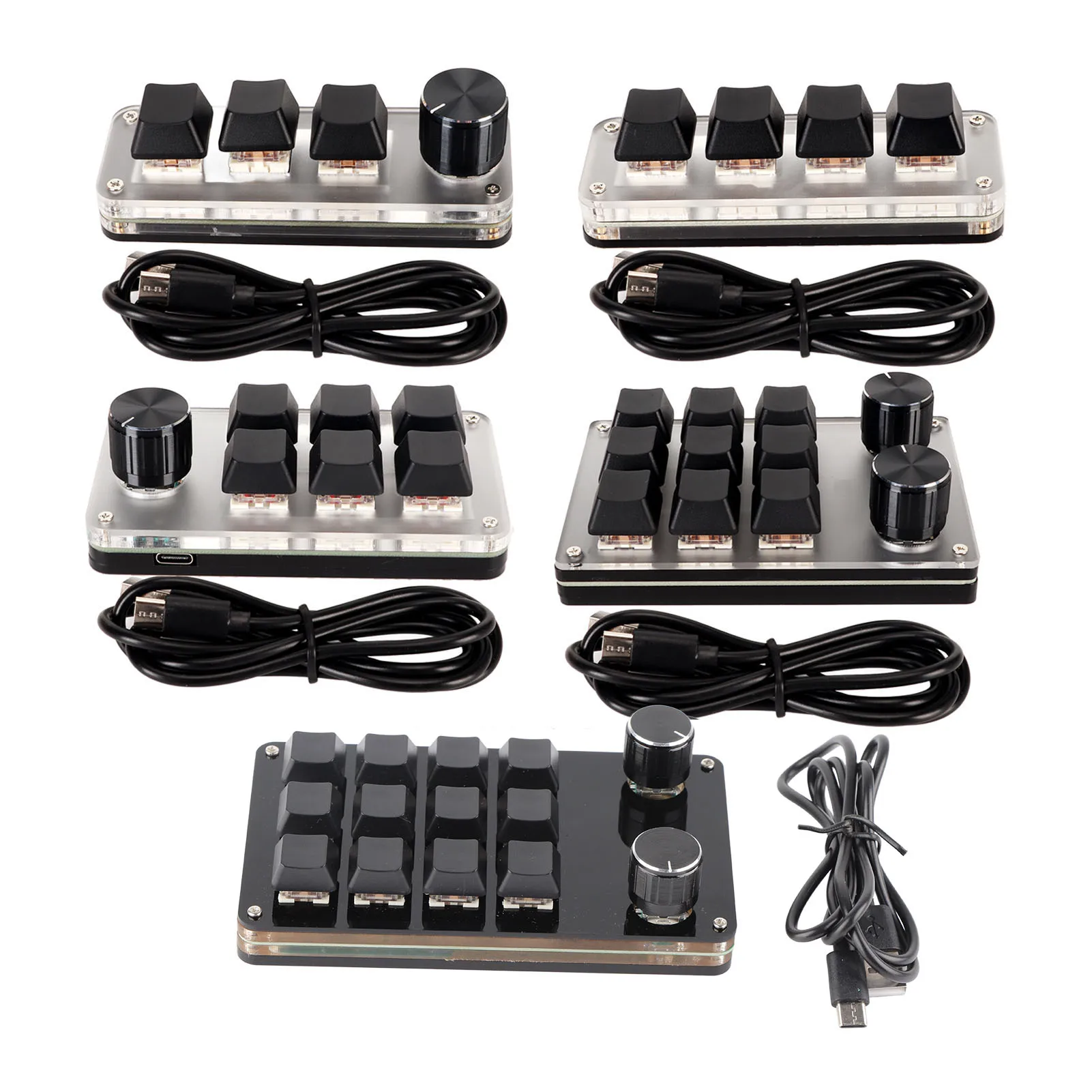 1Pc Red Switch Mechanical Macro Keyboard Plug and Play Ergonomic Customized Knobs USB Mini Keypad for Desktop PC