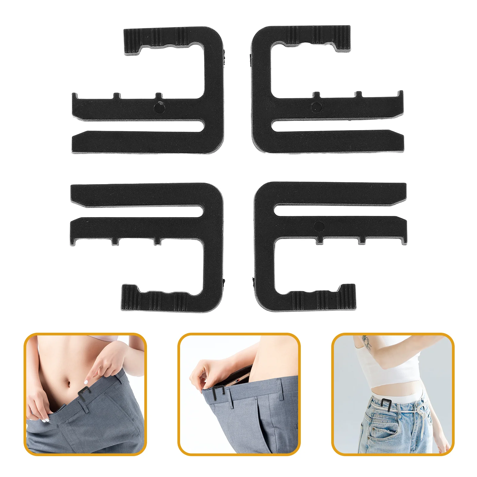 

4 Pcs Waist Adjustment Buckle Tightener for Skirts Jean Clips to Adjuster Pants Thread Button Jeans