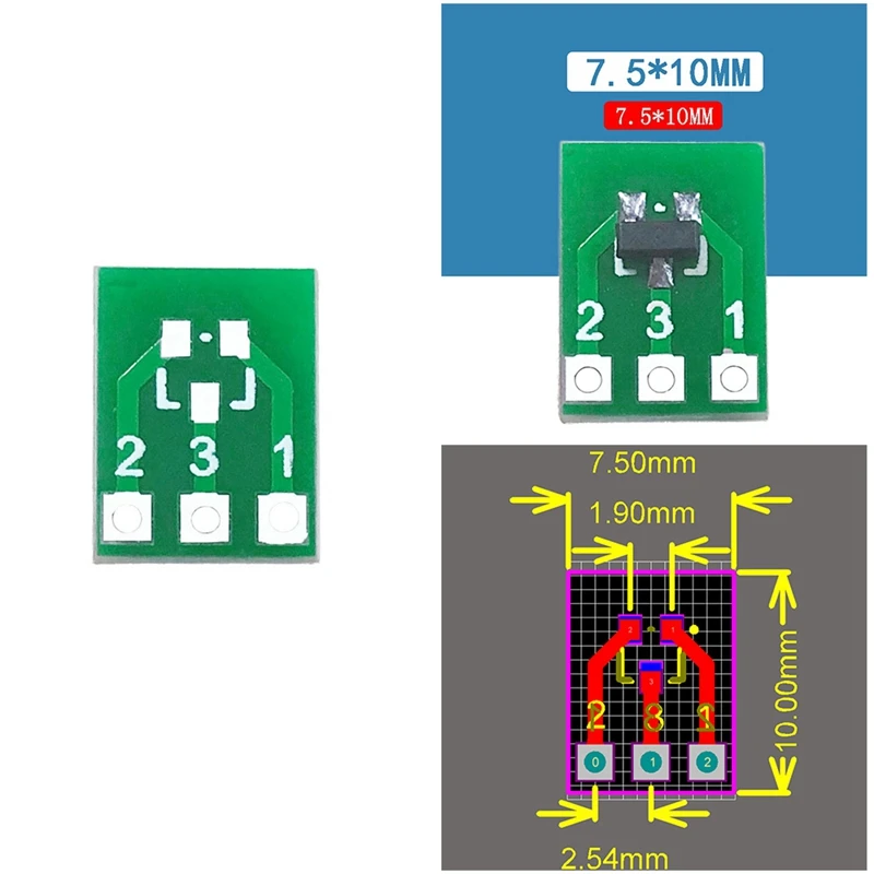 SOT23 SOT23-3 Turn SIP3 Double-Side SMD Turn DIP SIP3 Adapter Converter Plate SOT SIP IC Socket PCB Board DIY Kit Promotion