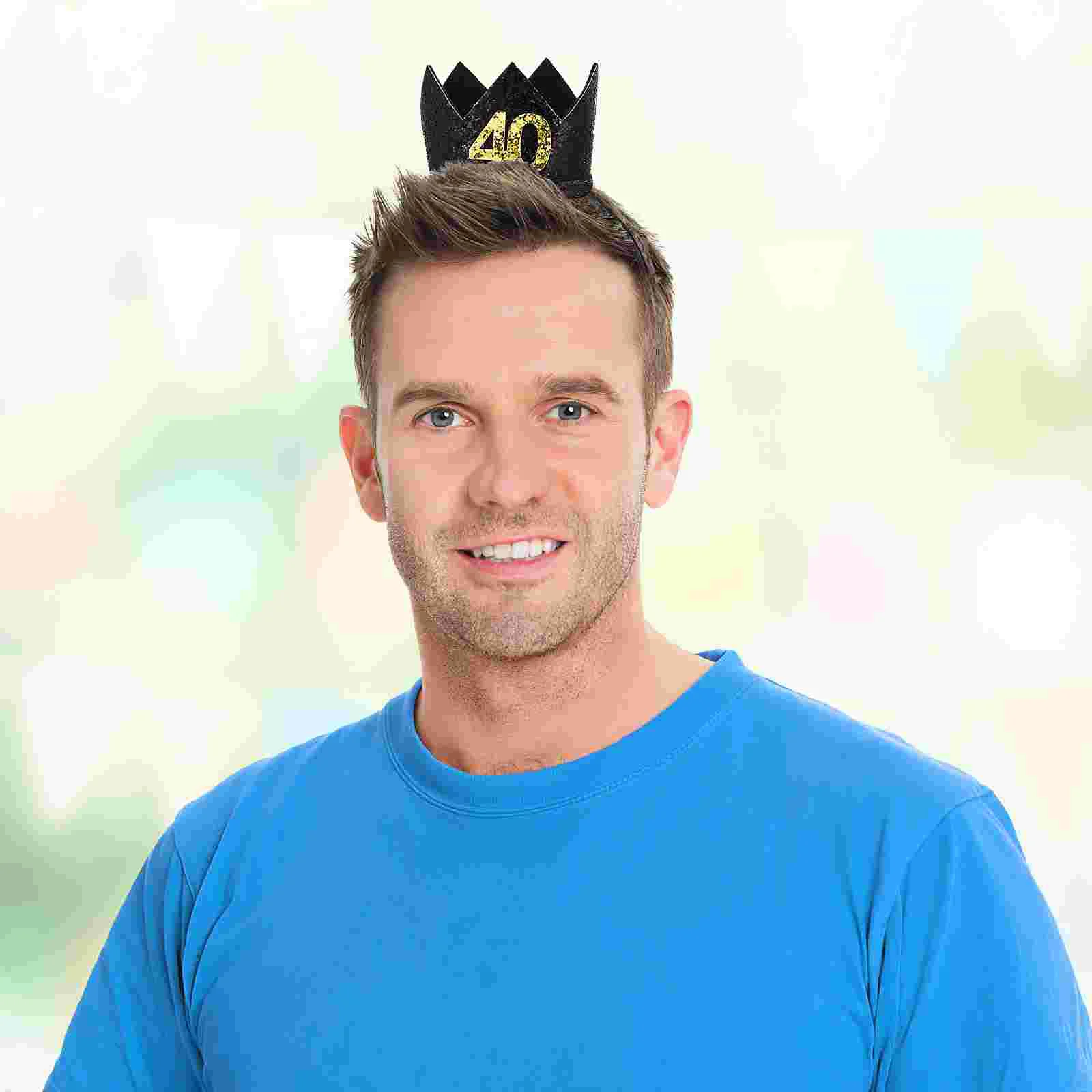 Crown Birthday Hat 40 Years Party Hats Makeup Headbands Mens Gifts 40th Aldult Adults