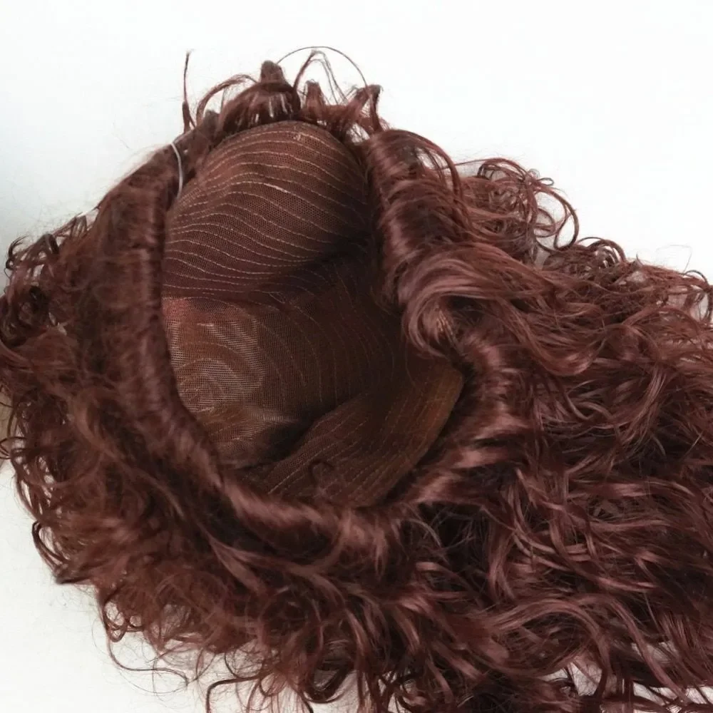 Peluca de pelo sintético para mujer, pelo largo y liso, color rojo vino, Popular, ideal para fiesta de disfraces, Halloween y Navidad