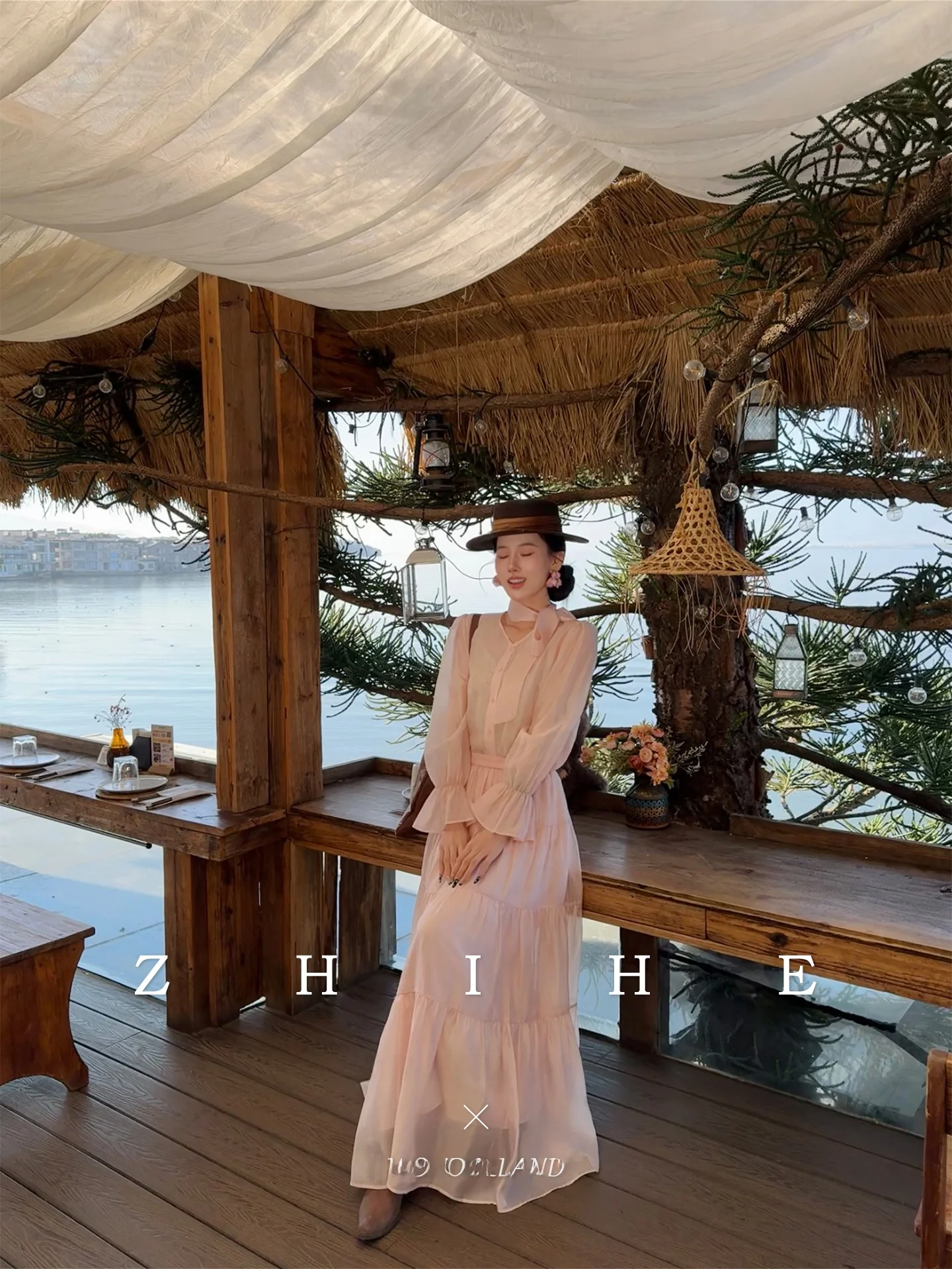 

Romantic Silk Loose irt with Sa f Skirt Set Spring Faion Women's Clothing Cotton Long Sve Button up Blouse