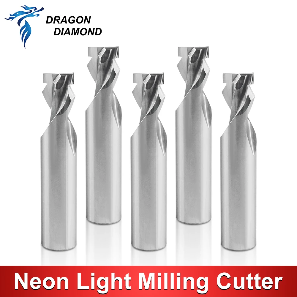 6mm 8mm 12mm Neon Light Stripe Milling Cutter CNC Router Bits LED Neon Bendable End Mill For Led Neon Signmaking