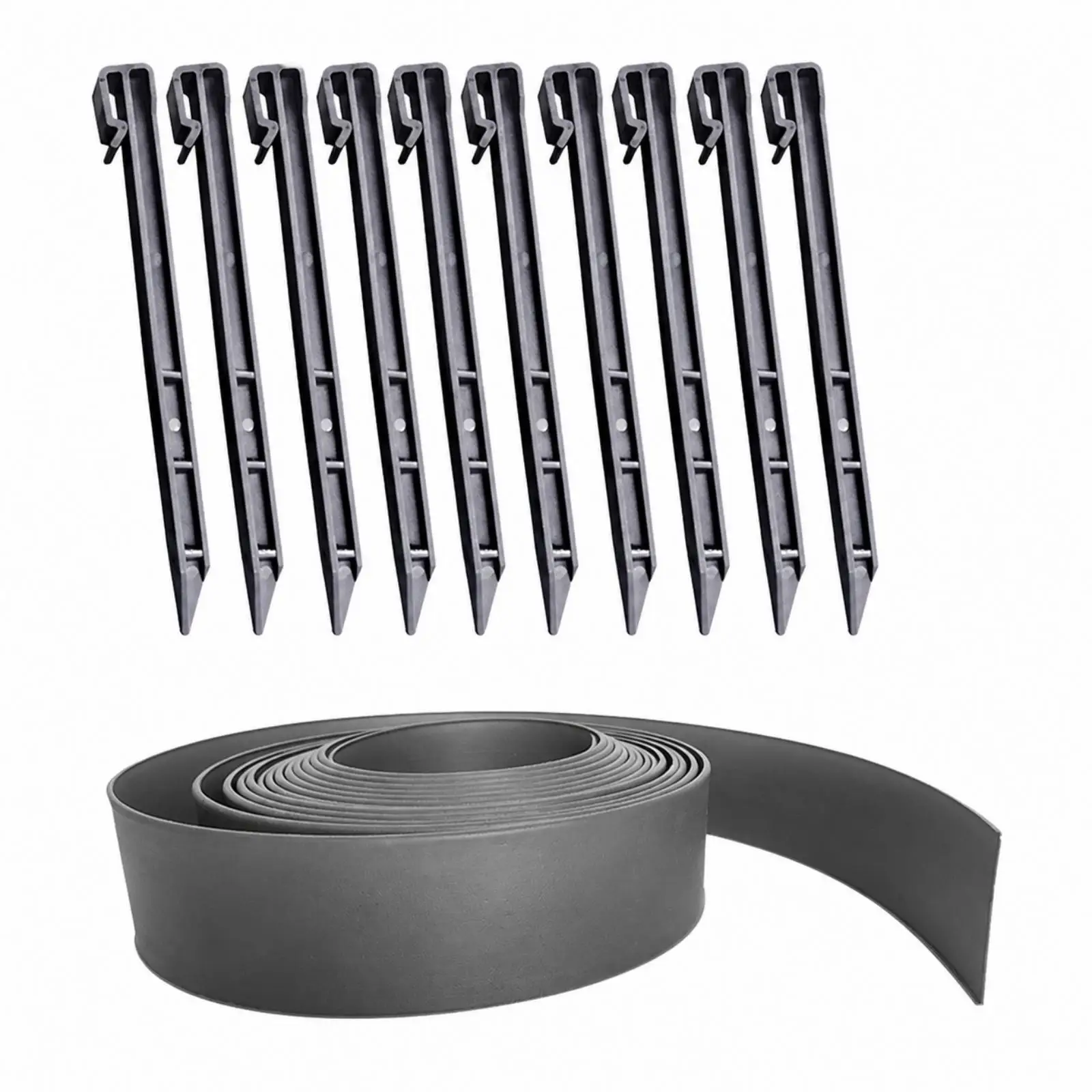 Garden Border Portable Flexible Rolled Edging with Installation Stakes