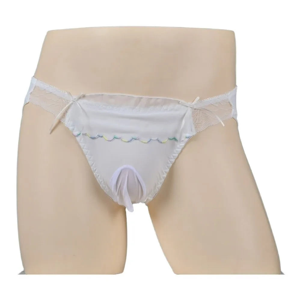1pc Men's Sexy Briefs U-Convex Pouch Sissy Lingerie Sweet Lace See Through Panties Hollow-out U-convex Pouch Breathable Briefs