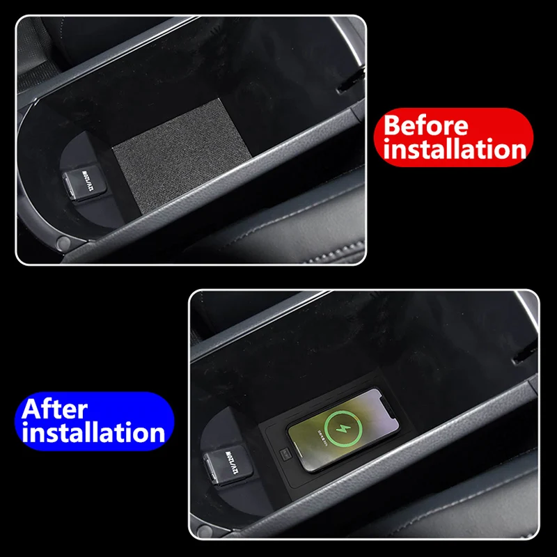 Caricabatterie wireless Qi per auto per Toyota CH-R 2019- 2025 Accessori Adattatore per piastra di ricarica rapida per telefono da 15 W Prodotto 12 V