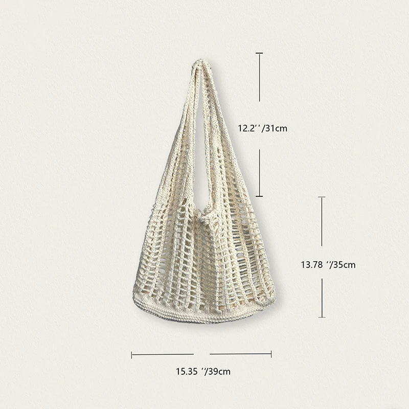 Mode Häkel taschen für Frauen Sommer Strand Einkaufstasche ästhetische Tragetaschen Handtasche böhmisch gewebte Strick Umhängetasche – Detail 17