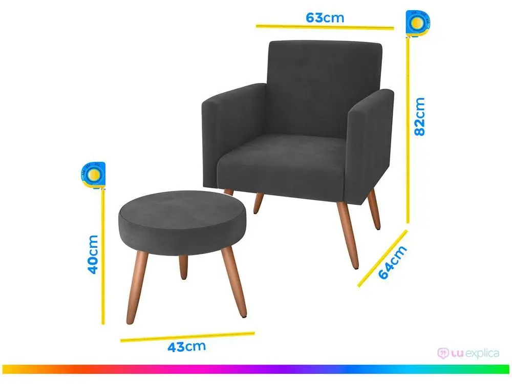 Dekorativer Sessel mit modernem Matrix-Puff