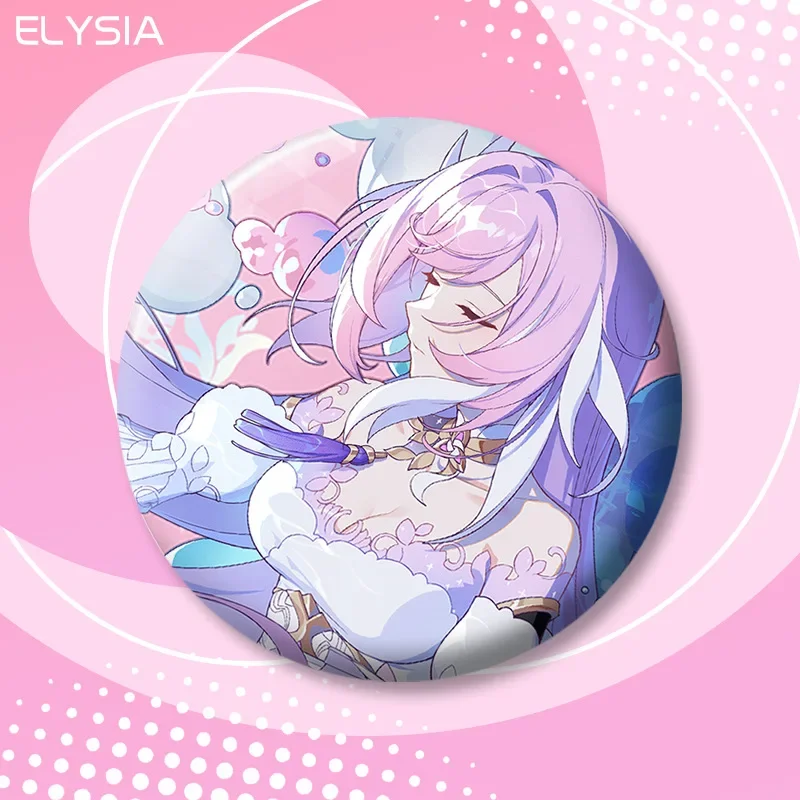 Honkai Impact 3 Elysia Bronya Zaychik Kiana Kaslana Symphony Pin 58mm Anime Brooch Pin Cosplay Badge Cosplay Badge