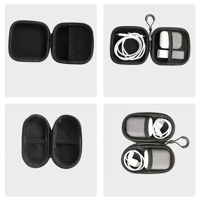 Portable Headphone Storage Case Shockproof Earphone Organizer Box Data Charge Cable Protective Bag Wireless Headset Accessories