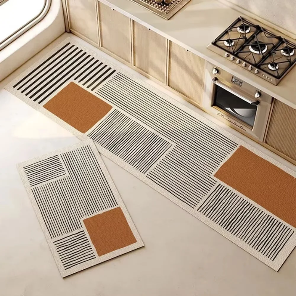 VIKAMA Wabi-Sabi Style Kitchen Rug, Washable, Non-Slip Entryway Mat, Corridor Laundry Room Carpet, Home Decoration