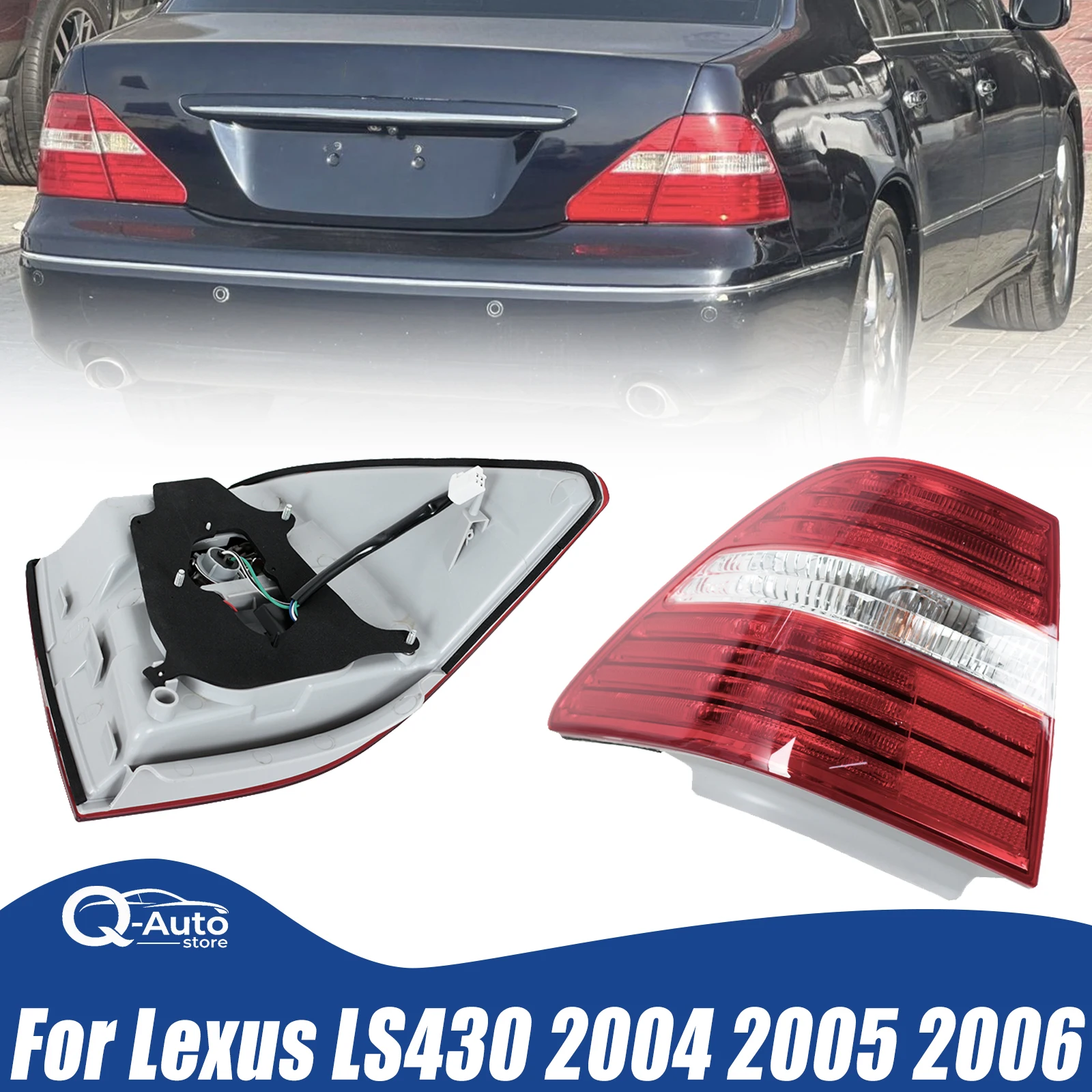 Car Rear tail light replacement cover For Lexus LS 430 2004 2005 2006 without bulb halogen version Brake Lamp Reversing Light