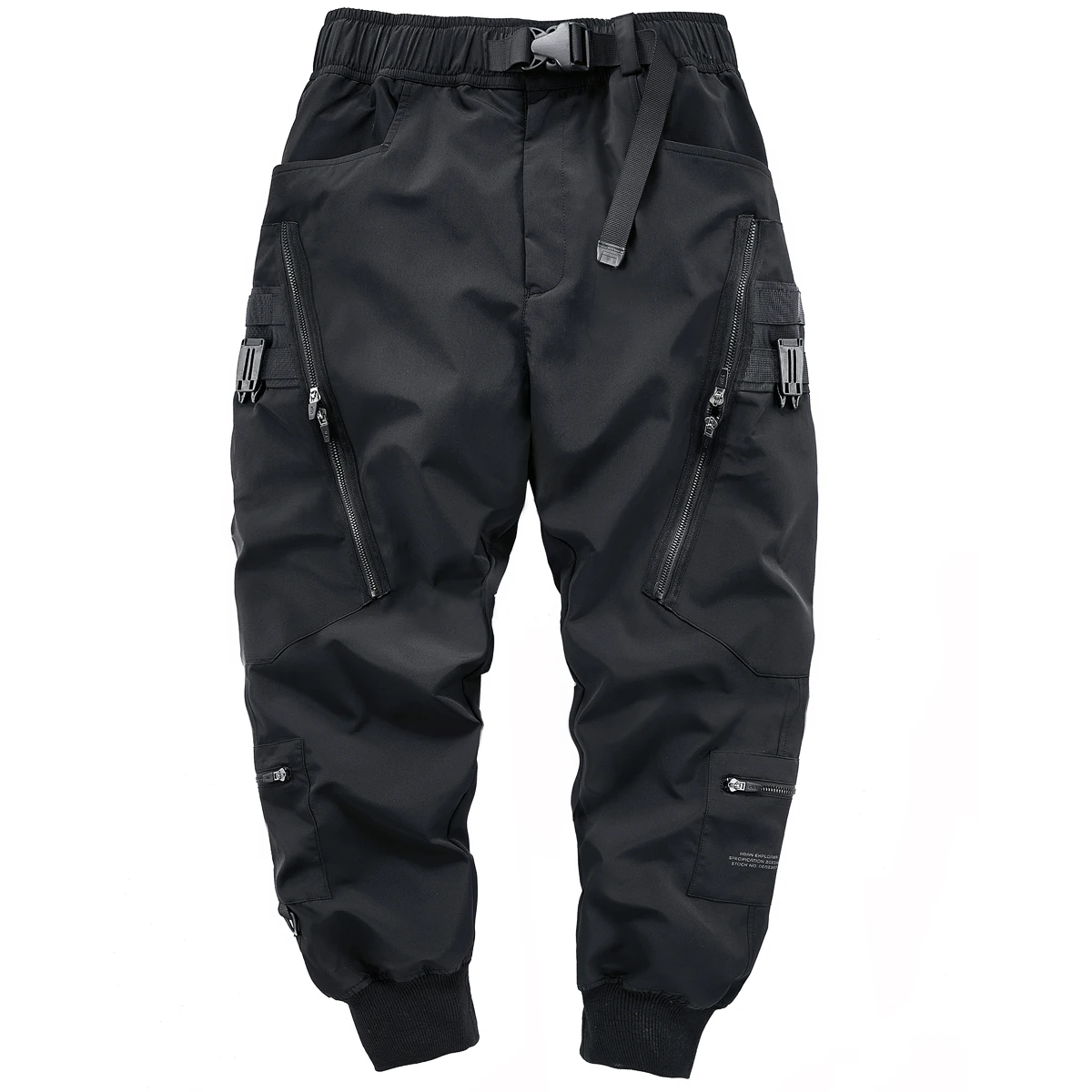 

Men Tactical Cargo Pants Fashion Functional Multi Pockets Trousers Hip Hop Streetwear Zipper Pants Techwear Black WB763