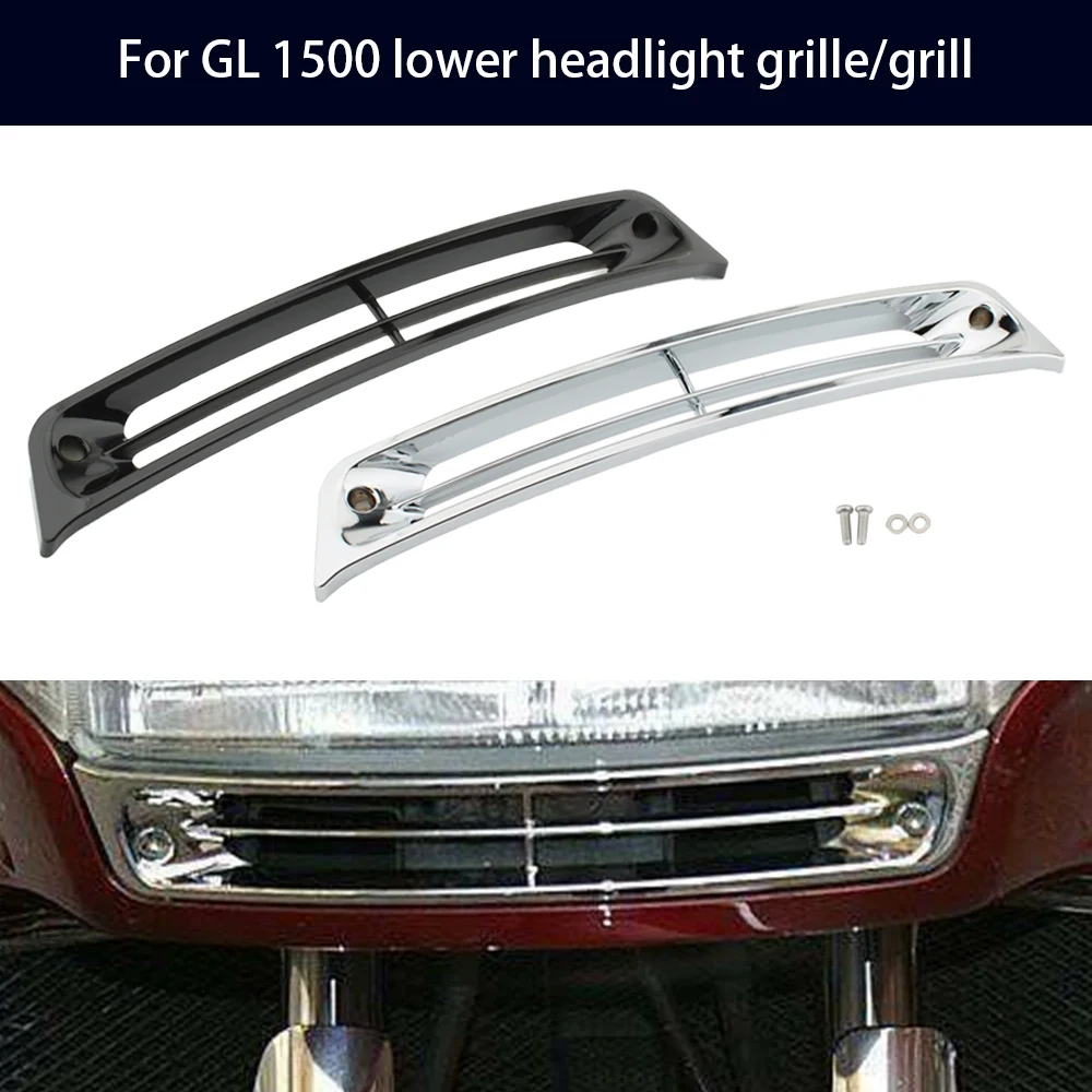 For Honda Gold Wing GL 1500 Goldwing GL1500 - CHROME/Black lower headlight grille/grill