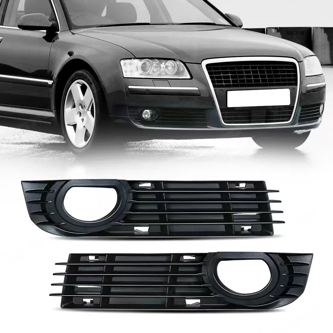 4E0807681AA 4E0807682AA For Audi A8 Quattro 4-Door D3 2006 2007 2008 Fog Lamps Cover Car Front Bumper Foglight Grille Auto Grill