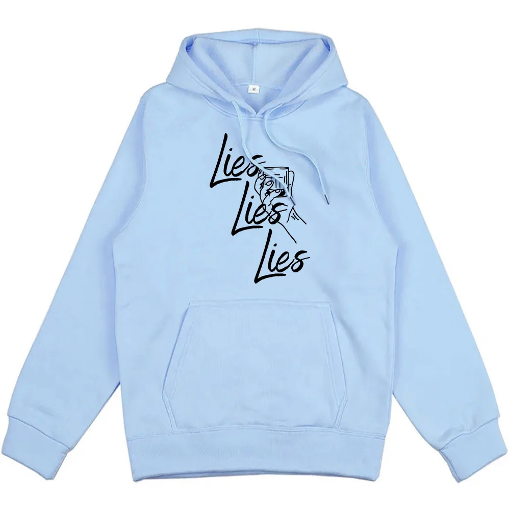 Pakaian Morgan wanita, Hoodie Unisex musim gugur musim dingin, kaus bercetak grafis lagu baru, Hoodie kebohongan LIES untuk pria dan wanita