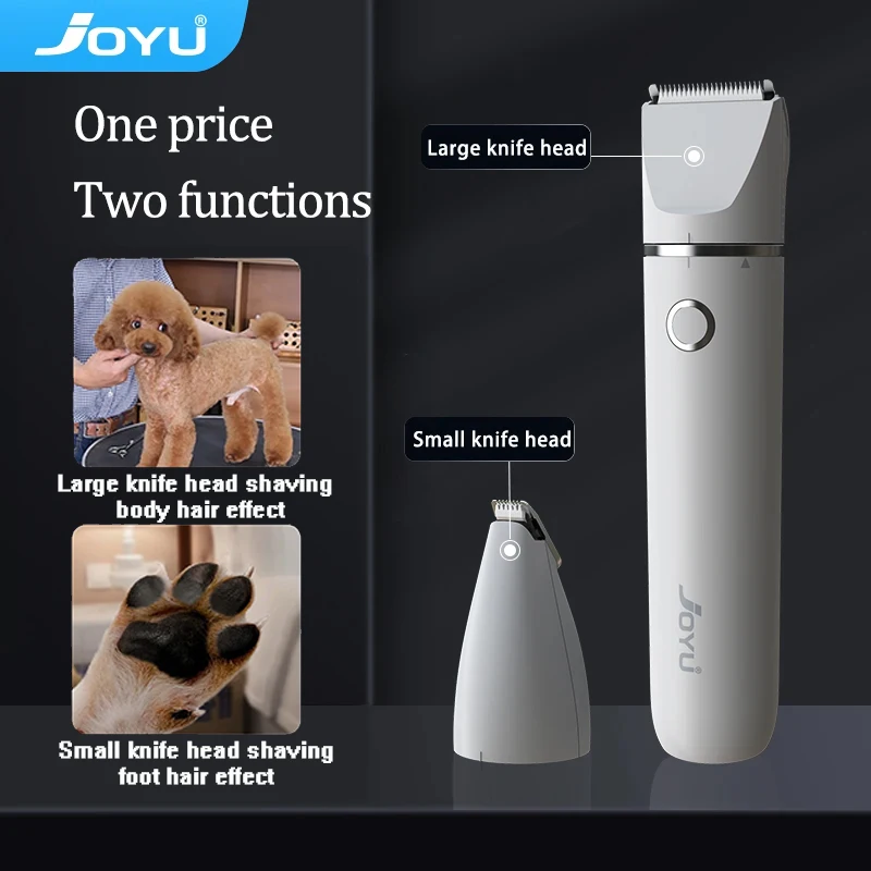 Dog Clipper 2 in 1 Pet Electric Hair Clipper with 2 Blades Cat Nail Grinder Trimming Dog's Hair Around Paws Eyes Ears Face Rump