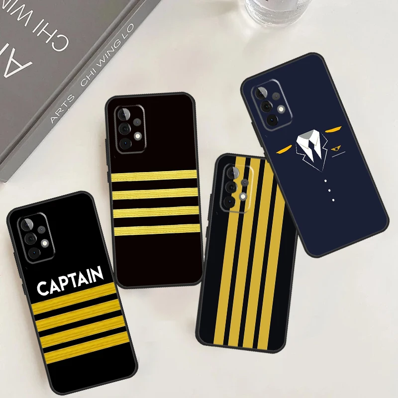 Airplane Pilot Epaulette Funda For Samsung Galaxy A13 A23 A33 A53 A52 A32 A22 A12 A51 A71 A15 A25 A14 A34 A54 Case